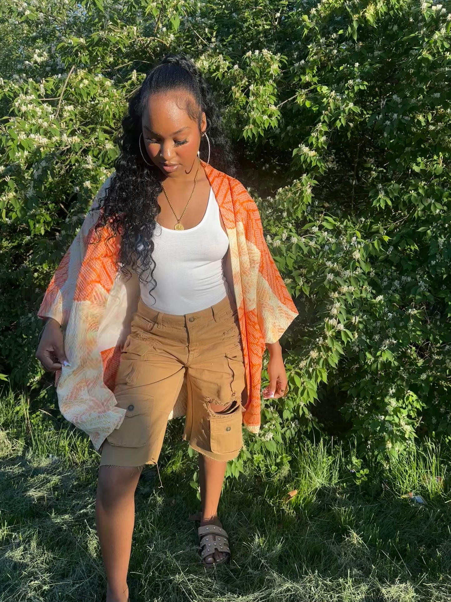 ORANGE CREAM (VINTAGE HAORI)