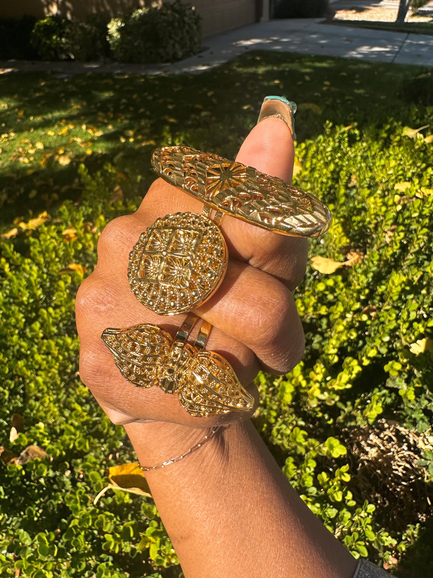 Golden hour piece ring set