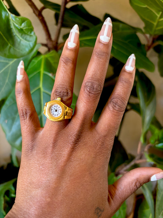 Clock yourself ring (adjustable)