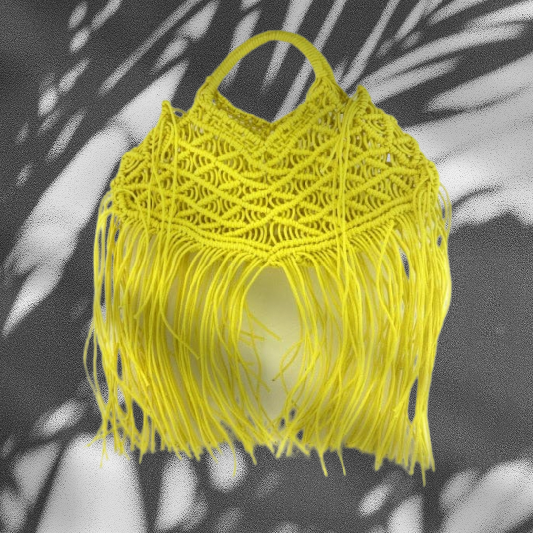 YELLOW MACRAME BAG