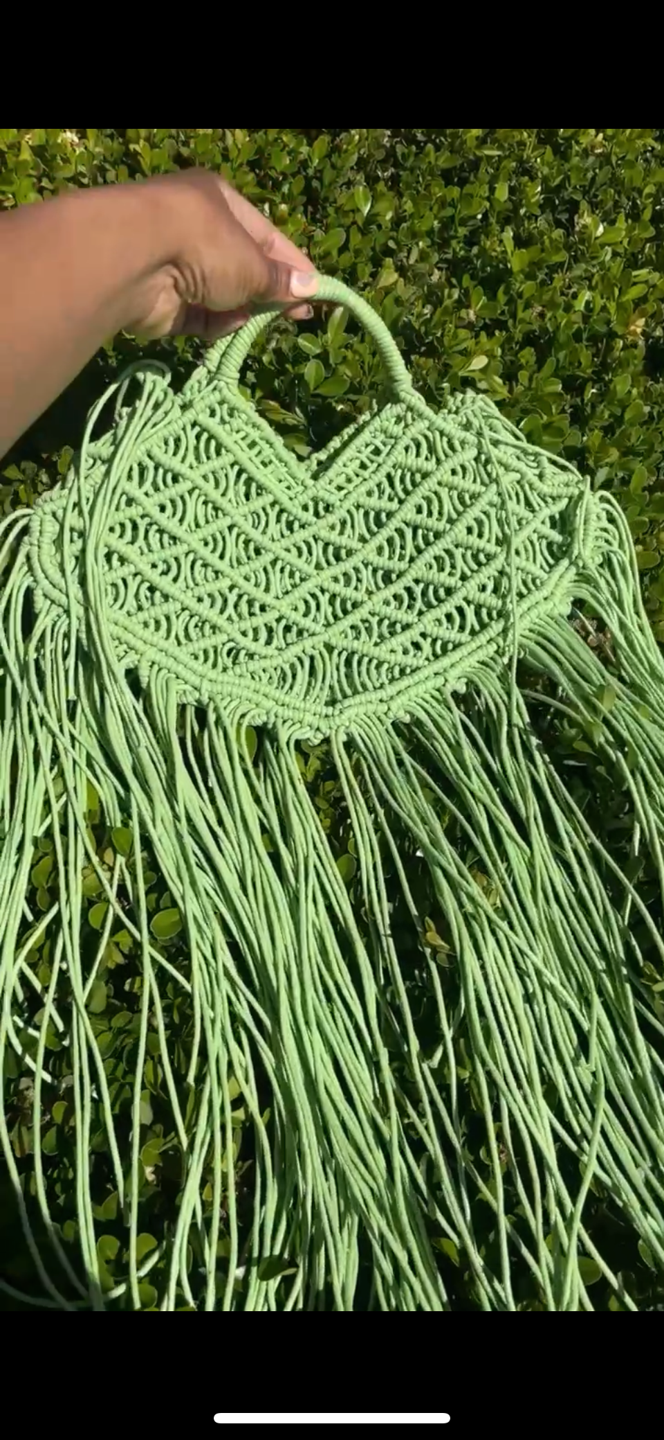 GREEN Macrame Bag